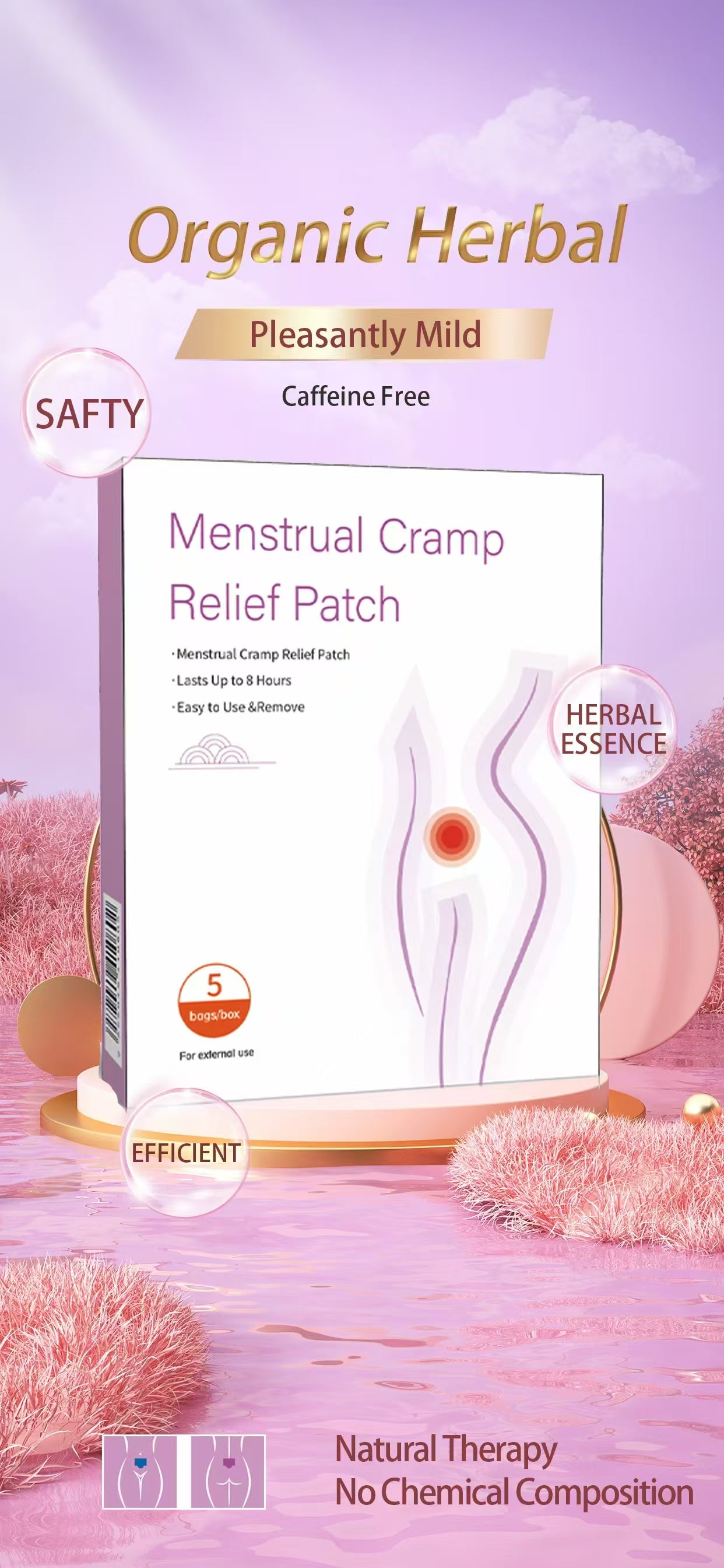 Organic Herbal Menstrual Cramp Relief Patch